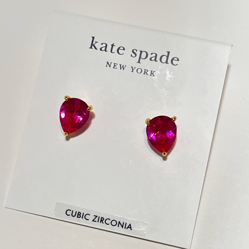 ♠️ kate spade BRILLIANT STATE Fuchsia Heart Earrings